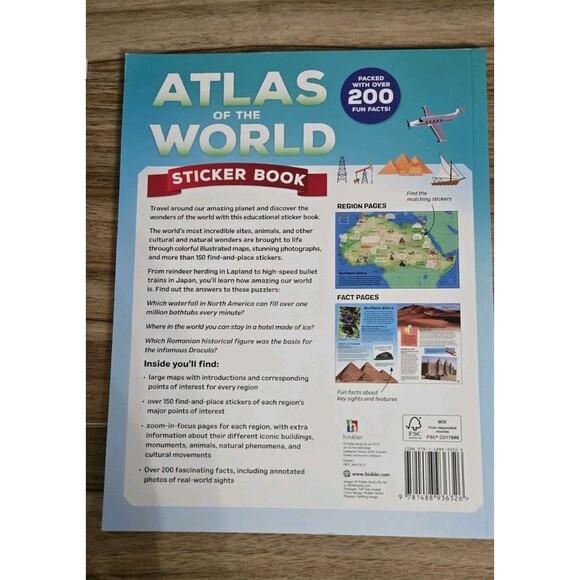 2 Sticker Books- Flags Of The World & Atlas Of The World Sticker Book Lot Of 2 - Picture 6 of 16